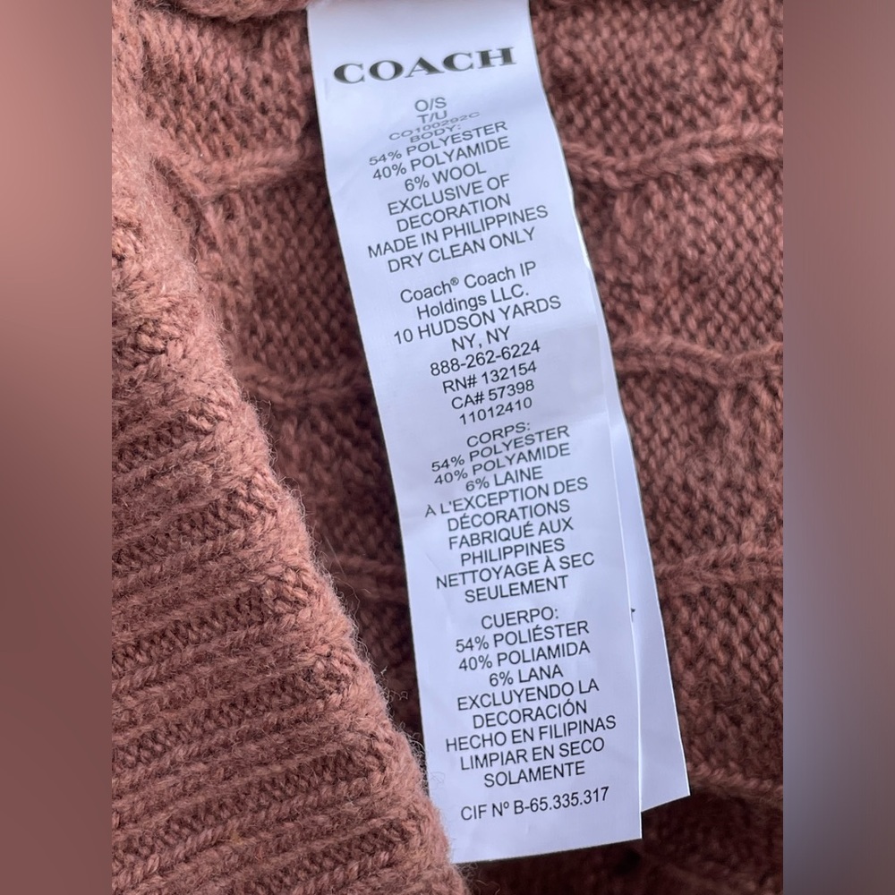 Coach Dark Camel Knit Beanie - Picture 15 of 15